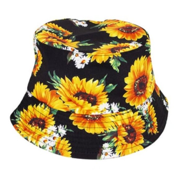 New Sunflower Bucket Hat Adult Summer Shade Outdoor One Size Sunflowers Women's - Picture 1 of 1